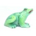 Figurine Handcrafted Natural Green Jade Gem Stone Amphibian Frog Hand Painted F3